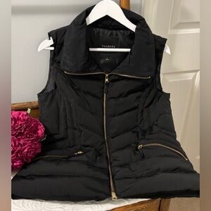 Talbots Black Quilted Polyester Down-Filled Puffer Vest - Size Large